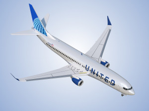 Boeing 737-800 United Air lines Modèle 3D