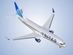 Boeing 737-800 United Air lines 3D Model