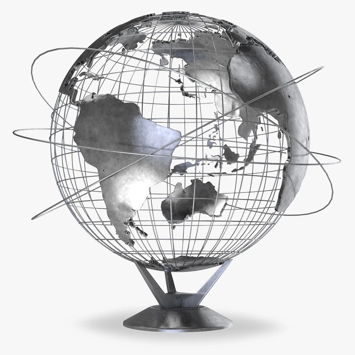 Earth Globe 3D Model .c4d .max .obj .3ds .fbx .stl .blend 