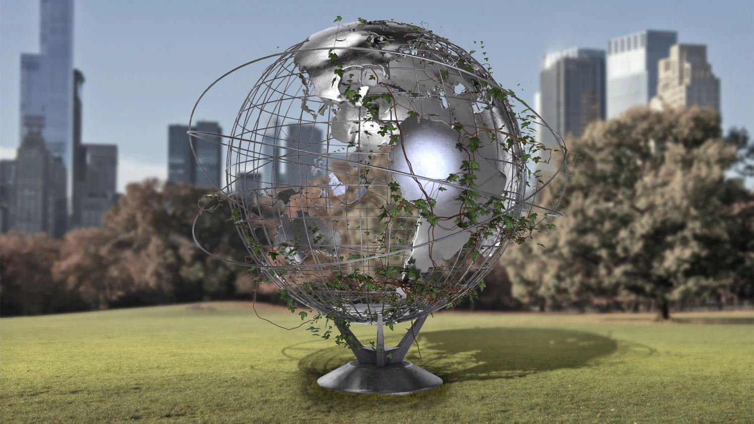 Ivy-Covered Earth Globe 3D Model .c4d .max .obj .3ds .fbx .stl .blend