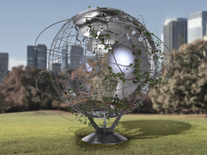 Ivy-Covered Earth Globe 3D-Modell