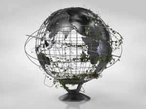 Ivy-Covered Earth Globe Modelo 3D