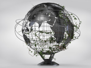 Ivy-Covered Earth Globe Modelo 3D
