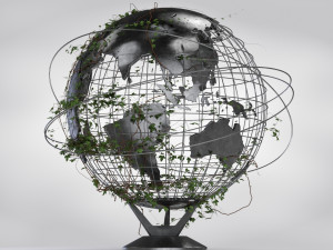 Ivy-Covered Earth Globe Modelo 3D