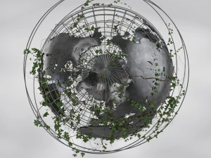 Ivy-Covered Earth Globe 3D Model
