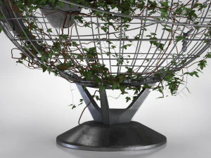 Ivy-Covered Earth Globe 3D Model