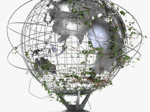 Ivy-Covered Earth Globe 3D Model