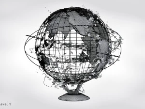 Ivy-Covered Earth Globe 3D Model