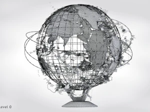 Ivy-Covered Earth Globe 3D Model