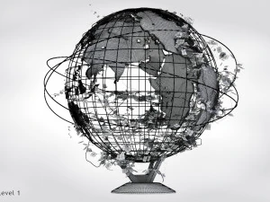 Ivy-Covered Earth Globe 3D Model