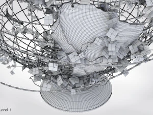 Ivy-Covered Earth Globe 3D Model