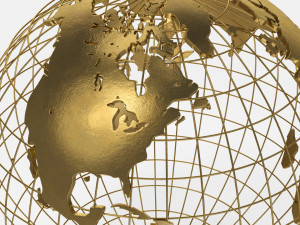Earth Globe Golden Style 3D-Modell