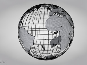 Earth Globe Golden Style 3D Модель