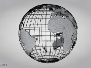 Earth Globe Golden Style 3D Model