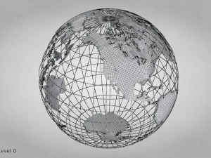 Earth Globe Golden Style 3D Model