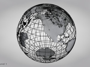 Earth Globe Golden Style 3D Модель
