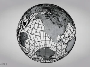 Earth Globe Golden Style 3D Model