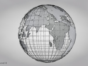 Earth Globe Golden Style 3D Модель
