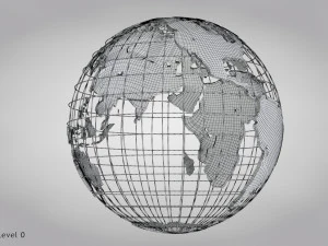 Earth Globe Golden Style 3D Model