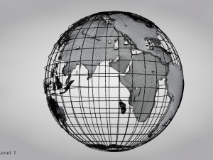 Earth Globe Golden Style 3D Модель