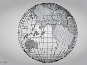 Earth Globe Golden Style 3D Модель