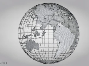 Earth Globe Golden Style 3D Model