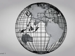 Earth Globe Golden Style 3D Model