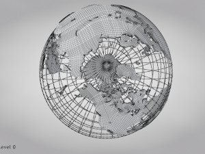 Earth Globe Golden Style 3D Модель