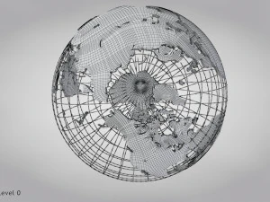 Earth Globe Golden Style 3D Model