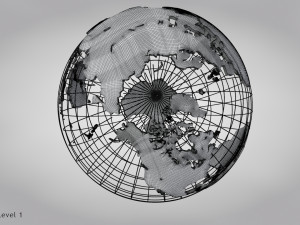 Earth Globe Golden Style 3D Модель