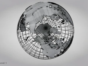Earth Globe Golden Style 3D Model