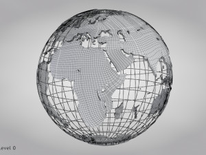 Earth Globe Golden Style 3D Модель