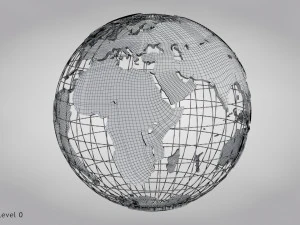 Earth Globe Golden Style 3D Model