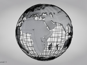 Earth Globe Golden Style 3D Модель