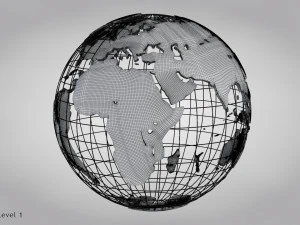 Earth Globe Golden Style 3D Model