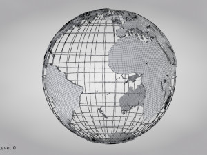 Earth Globe Golden Style 3D Модель