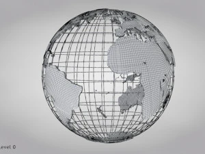 Earth Globe Golden Style 3D Model