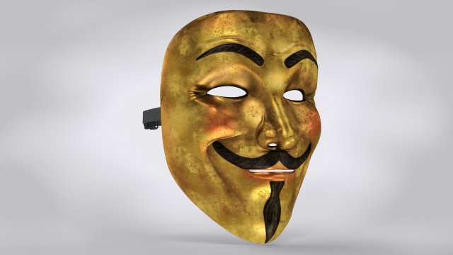 Gold- V For Vendetta 3D-Modell .c4d .max .obj .3ds .fbx .stl .blend 