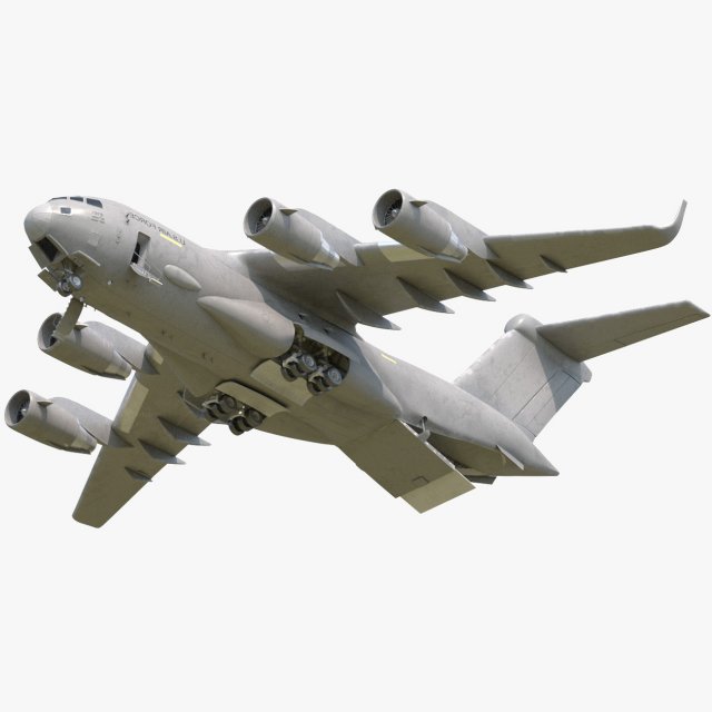 C-17 GLOBEMASTER III 3D Model .c4d .max .obj .3ds .fbx .stl .blend 