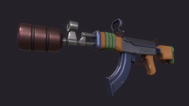 Stylized AK 3D 모델 .c4d .max .obj .3ds .fbx .stl .blend 