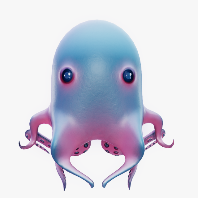Cartoon octopus 3D 모델 .c4d .max .obj .3ds .fbx .stl .blend 