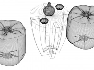 High-quality model of a coffee table with puffs and serving 3Dモデル