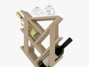High-quality model of a decorative wall-mounted wine bottle holder 3D 모델