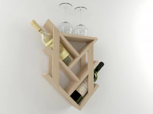 High-quality model of a decorative wall-mounted wine bottle holder 3D Model