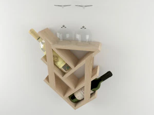 High-quality model of a decorative wall-mounted wine bottle holder 3D Model