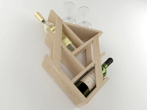 High-quality model of a decorative wall-mounted wine bottle holder 3D Model