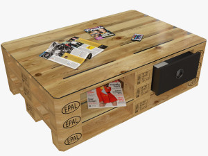 Qualitative model of a coffee table made of europallets in the style of Loft 3Dモデル