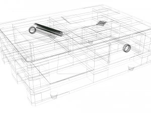 Modello qualitativo di un tavolino realizzato in europallet nello stile di Loft Modello 3D