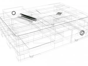 Modello qualitativo di un tavolino realizzato in europallet nello stile di Loft Modello 3D