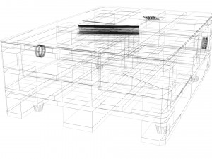 Qualitative model of a coffee table made of europallets in the style of Loft Modello 3D